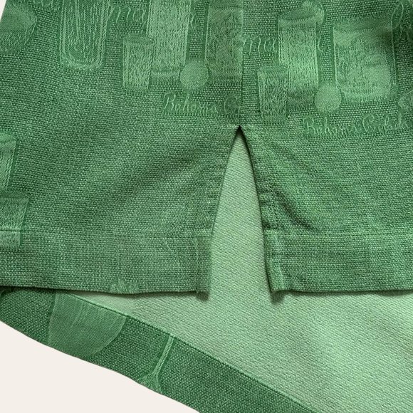 Tommy Bahama Hawaiian Camp Shirt Green M Silk Hula Dancer Bahama Colada EUC - Picture 8 of 11